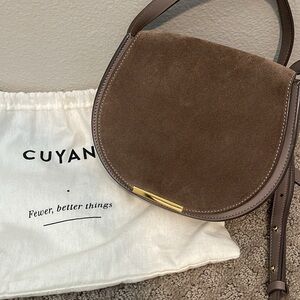 Cuyana 🩶Small Suede Crossbody Saddle Bag